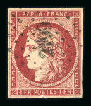 Stamp of France » Collections 1849-1870, Cérès 1f carmin-brun YT n° 6 obl (léger