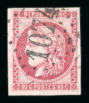 Stamp of France » Collections 1849-1870, Cérès 1f carmin-brun YT n° 6 obl (léger