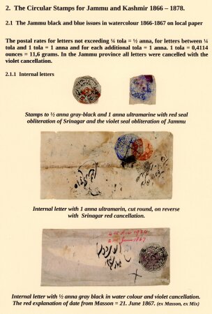 Stamp of Indian States » Jammu & Kashmir Jammu & Kashmir – Circular Issues, 1866–1878. A choice