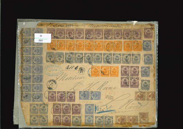 Stamp of Haiti » Later Issues Haiti 1898 Palm Tree issue franking on a large envelope from Reine & Co with massive multiple franking