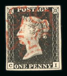 Stamp of Great Britain » 1840 1d Black and 1d Red plates 1a to 11 Collection: Group of 33 unplated penny blacks (incl. 1 pair) and 3 twopenny blues