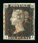 Stamp of Great Britain » 1840 1d Black and 1d Red plates 1a to 11 Collection: Group of 33 unplated penny blacks (incl. 1 pair) and 3 twopenny blues