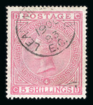 Stamp of Great Britain » 1855-1900 Surface Printed » 1867-83 High Values 1867-83 5s rose pl.4 on white paper, neatly used