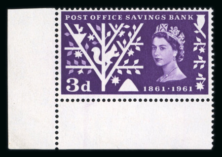 Stamp of Great Britain » Queen Elizabeth II 1961 Post Office Savings Bank 3d ("Timson" machine)