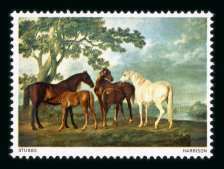 Stamp of Great Britain » Queen Elizabeth II GB 1967 Paintings 9d Horses with black omitted variety (Queen's head and value)