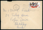 Stamp of Great Britain » Queen Elizabeth II GB 1968 Christmas 4d with gold omitted variety (Queen's head), on 1968 (Dec 19) envelope