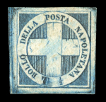 Stamp of Italian States » Naples 1860 : Savoy Cross 1/2 tornese azure Sassone n° 16