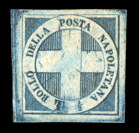 Stamp of Italian States » Naples 1860 : Savoy Cross 1/2 tornese azure Sassone n° 16