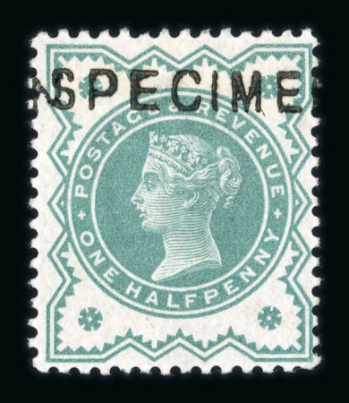 Stamp of Great Britain » 1855-1900 Surface Printed » 1887-1900 Jubilee Issue & 1891 £1 Green GB 1900 1/2d blue-green with "SPECIMEN" type 11 overprint, mint o.g.