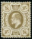 Stamp of Great Britain » King Edward VII » 1902-10 De La Rue Issues 1909 4d. olive-brown colour trial (not listed by S.G.)