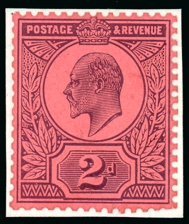 Stamp of Great Britain » King Edward VII » 1902-10 De La Rue Issues 1909 2d Colour trial in purple on pink tinted (white