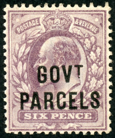 Stamp of Great Britain » Officials 1902 6d Pale dull purple Govt Parcels DOUBLE OVERPRINT