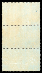 Stamp of Great Britain » 1855-1900 Surface Printed » 1855-57 No Corner Letters 1856 4d. carmine marginal block of four from the foot