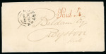 Stamp of Great Britain » Postal History Uniform Penny Post. 1843 (Aug 30) large part wrapper from Waltham Cross bearing a fine strike of the "Paid 4" handstamp 