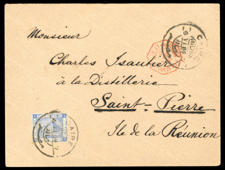 Stamp of Colonies françaises » Réunion 1889-1890, deux lettres envoyées d'Egypte vers Saint-Pierre