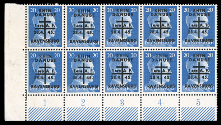 Stamp of France » Libération Ravensburg : 1944, Hitler 20pf bleu Mayer n° 11 en