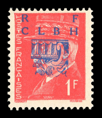 Stamp of France » Libération Decazeville : 1944, Pétain 1f rouge et1f20 brun (surcharge