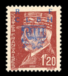 Stamp of France » Libération Decazeville : 1944, Pétain 1f rouge et1f20 brun (surcharge