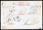 Stamp of Great Britain » Postal History 1850 Incoming wrapper from Saxony to London, sent registered with "Recomandirt" handstamp