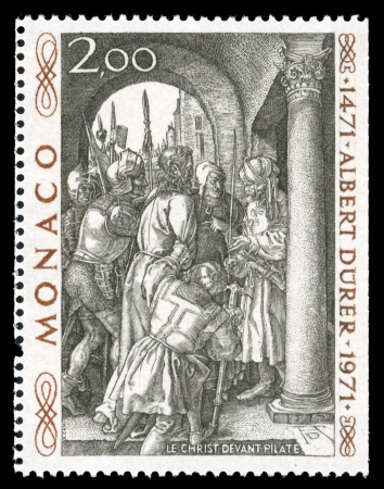 Stamp of Colonies françaises » Monaco 1971, YT n° 876A variété "Albert" Dürer trois timbres