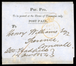 Stamp of Great Britain » 1840 Parliamentary Envelopes GB Pair of items incl. 1840 House of Commons envelope front and 1854 House of Commons wrapper