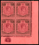 Stamp of Leeward Islands 1942 (Oct) £1 purple and black on deep carmine-red