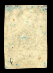 Stamp of British Guiana British Guiana 1852 Waterlow 4c black on deep blue with Demerara cds, surface abrasions and creasing as often seen