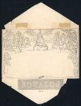 Stamp of Great Britain » 1840 Mulreadys & Caricatures GB 1840 1d Mulready envelope, stereo A148, with type 2 "SPECIMEN" handstamp over "ONE PENNY"