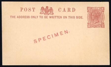 Stamp of Great Britain » 1855-1900 Surface Printed » 1879-80 Tender Essays 1879 McCorquodale & Co. 1d reddish-purple JA postcard