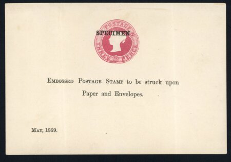 Stamp of Great Britain » Postal Stationery GB 1854 & 1859 Pair of postal notices for the stamped-to-order stationery