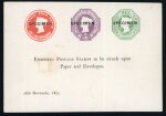 Stamp of Great Britain » Postal Stationery GB 1854 & 1859 Pair of postal notices for the stamped-to-order stationery