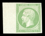 Stamp of France » Empire 1853-1862 1854, n°12 Napoléon non dentelé 5c vert neuf* presque