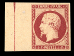 Stamp of France » Empire 1853-1862 1854, n°18c Napoléon non dentelé 1fr carmin avec FILET