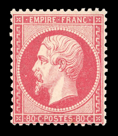 Stamp of France » Empire 1853-1862 1862, Napoléon dentelé 80c rose neuf** infime adhérence