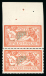 Stamp of France » Émissions à partir de 1900 1907, n°145g 2fr Merson orange et vert-bleu non dentelé