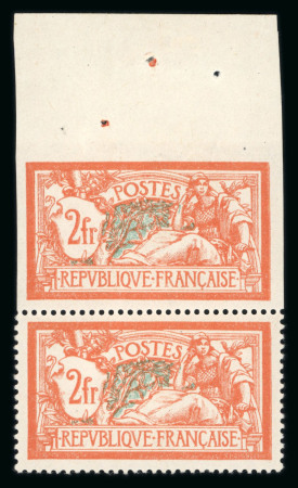 Stamp of France » Émissions à partir de 1900 1907, n°145g 2fr Merson orange et vert-bleu non dentelé