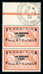 Stamp of France » Émissions à partir de 1900 1929, n°257A 2fr Merson surchargé Exposition philatélique