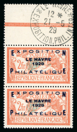 Stamp of France » Émissions à partir de 1900 1929, n°257A 2fr Merson surchargé Exposition philatélique