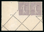 Stamp of France » Émissions à partir de 1900 1903, n°133 Semeuse fond ligné 30c violet en paire