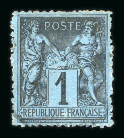 Stamp of France » Type Sage 1876-1900 1880, Sage 1c BLEU DE PRUSSE oblitéré càd avec dentelure