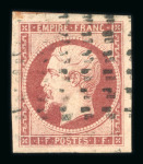 Stamp of France » Empire 1853-1862 1864, n°18 Napoléon non dentelé 1fr carmin oblitéré