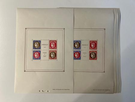 Stamp of France » Blocs et Feuillets 1937, bloc-feuillet n°3 PEXIP 1937 x 5 EXEMPLAIRES