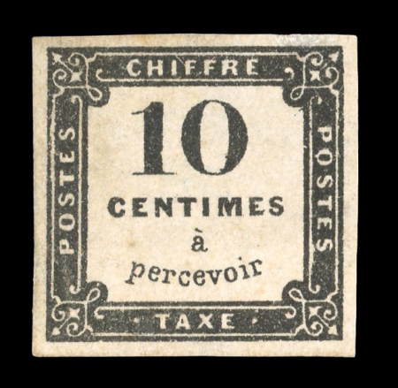 Stamp of France » Timbres-Taxe 1859, Taxe n°1 Lithographie neuf(*) regommé aspect