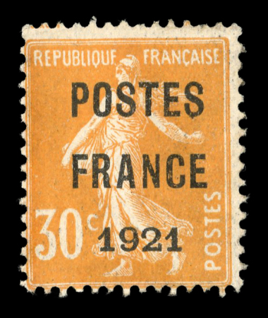 Stamp of France » Préoblitérés 1921, Préoblitéré n°35 POSTE FRANCE 1921 sur 30c orange