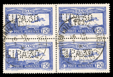 Stamp of France » Poste Aérienne 1930, Poste aérienne n°6c EIPA 30 perforé sur 1fr50