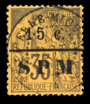 Stamp of Colonies françaises » St. Pierre et Miquelon 1885, Saint Pierre et Miquelon n°15 15c sur 35c violet