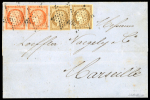 Stamp of France » Type Cérès de 1849-1850 1949, très bel affranchissement à 1fr composé de 2