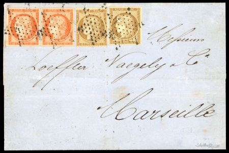 Stamp of France » Type Cérès de 1849-1850 1949, très bel affranchissement à 1fr composé de 2
