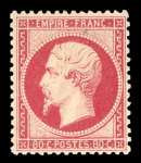 Stamp of France » Empire 1853-1862 1862 n°23 Napoléon dentelé 80c rose foncé neuf** sans