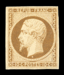 Stamp of France » Présidence de 1852 1852, n°9 Napoléon République 10c bistre-brun neuf(*)